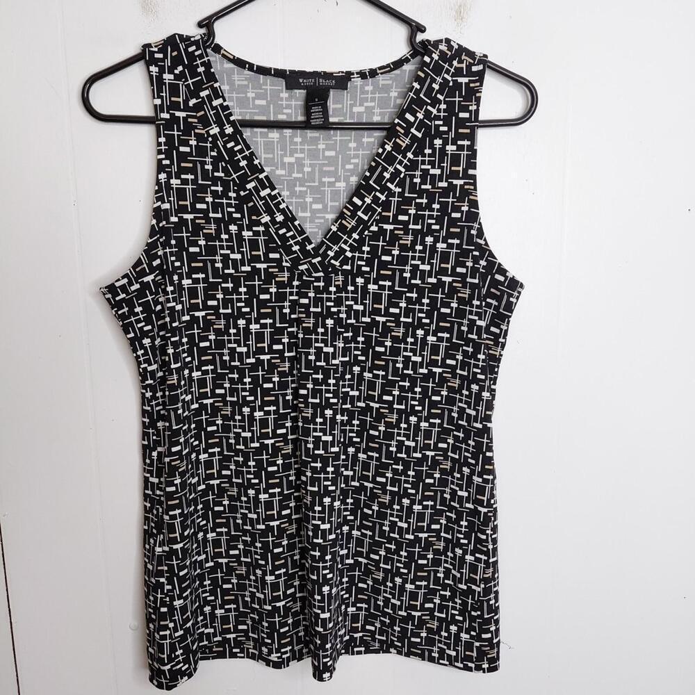 Whbm Top Womens Small Jersey V Neck Shell Popover Tank Career Office Corpcore